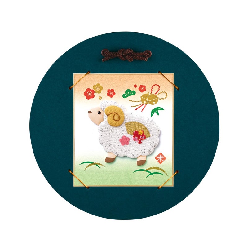 額装イメージ（1/4色紙掛・丸（青））