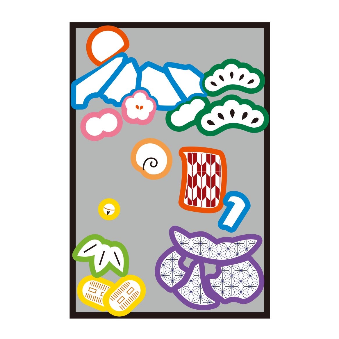 絵柄シールを貼る前の下絵