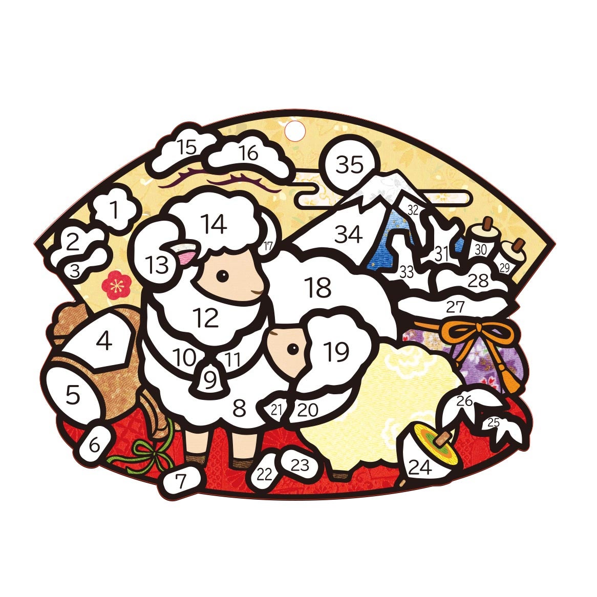 シールを貼る下絵