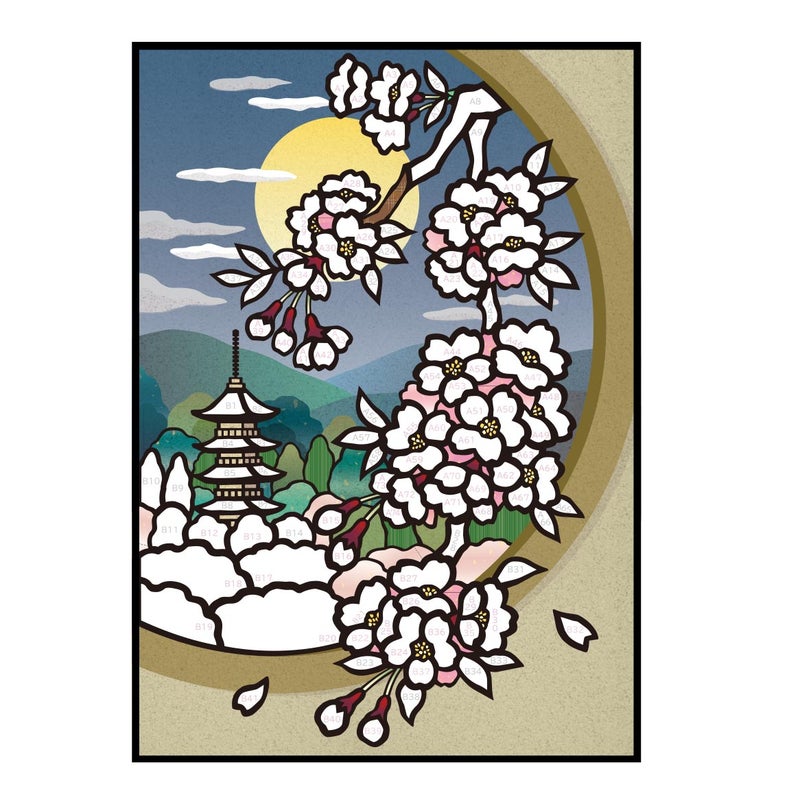 細かい部分はあらかじめ下絵に印刷されています